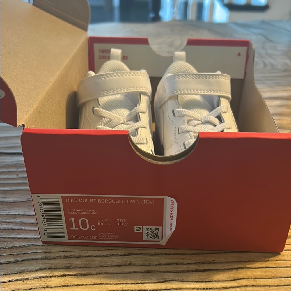 Nike White Velcro Strap Sneakers